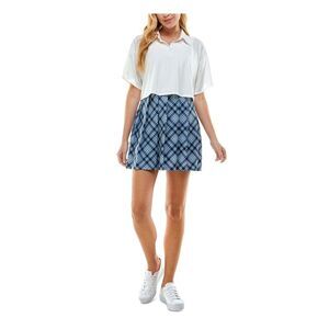 KINGSTON GREY Womens Blue Polo Style Short Sleeve Collared Top XS